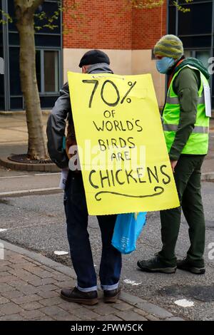 Crisi climatica protesta marzo Chesterfield Derbyshire Regno Unito 2021 Foto Stock