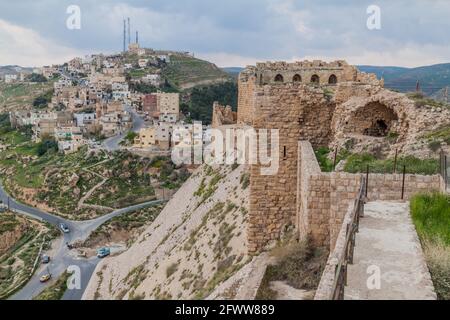 Rovine del castello di Karak, Giordania Foto Stock