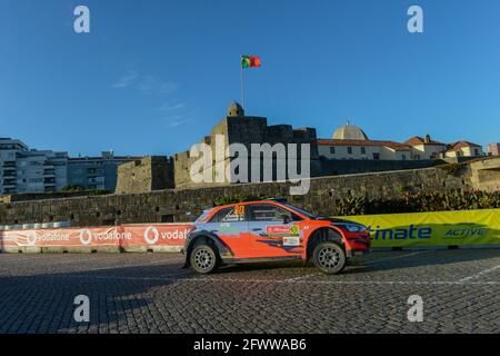 30 Oliver SOLBERG (SWE), Aaron JOHNSTON (IRL), HYUNDAI MOTORSPORT N HYUNDAI i20, RC2 Rally2, in azione durante il Rally del Portogallo 2021, 4° appuntamento della FIA WRC 2021, FIA World Rally Championship, dal 20 al 23 maggio 2021 a Matosinhos, Portogallo - Foto Paulo Maria / DPPI Foto Stock