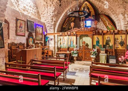 SALT, GIORDANIA - 4 APRILE 2017: Interno della Chiesa di San Giorgio a Salt. Foto Stock