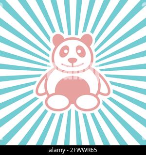 immagine vettoriale flatdesign con logo panda Illustrazione Vettoriale
