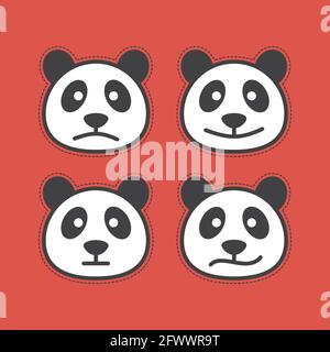 immagine vettoriale flatdesign con logo panda Illustrazione Vettoriale