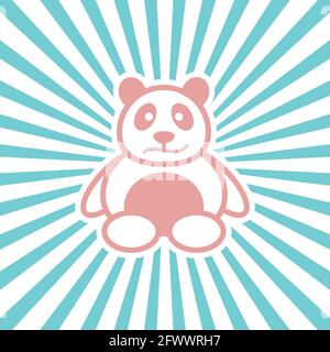 immagine vettoriale flatdesign con logo panda Illustrazione Vettoriale