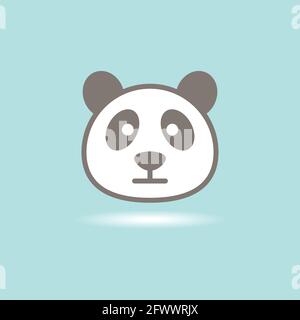 immagine vettoriale flatdesign con logo panda Illustrazione Vettoriale