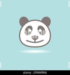 immagine vettoriale flatdesign con logo panda Illustrazione Vettoriale