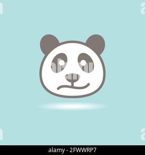 immagine vettoriale flatdesign con logo panda Illustrazione Vettoriale