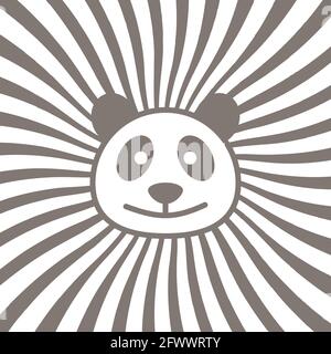immagine vettoriale flatdesign con logo panda Illustrazione Vettoriale