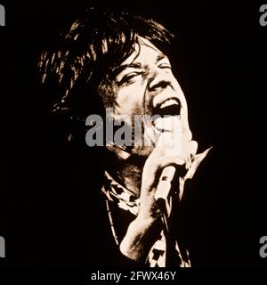 Mick Jagger Screaming; 8 novembre 1969 Foto Stock