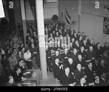 Apertura della fabbrica di fagioli Bofa Ministro Van de Brink, 3 febbraio 1950, aperture, Paesi Bassi, foto agenzia stampa del xx secolo, notizie da ricordare, documentario, fotografia storica 1945-1990, storie visive, Storia umana del XX secolo, che cattura momenti nel tempo Foto Stock
