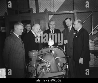 Apertura della fabbrica di fagioli Bofa Ministro Van den Brink, 3 febbraio 1950, aperture, Paesi Bassi, foto agenzia stampa del xx secolo, notizie da ricordare, documentario, fotografia storica 1945-1990, storie visive, Storia umana del XX secolo, che cattura momenti nel tempo Foto Stock