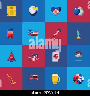 americano 4 luglio Illustrazione Vettoriale