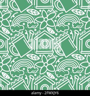 doodle set di disegno a mano in primavera Illustrazione Vettoriale