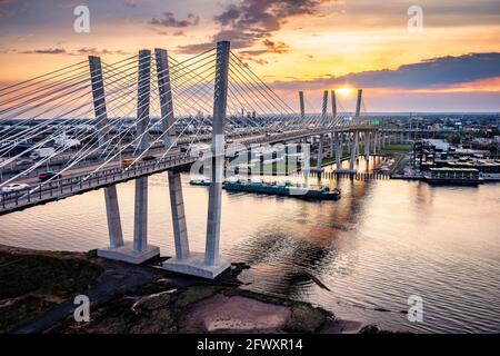 Veduta aerea del Ponte dei nuovi Goetali Foto Stock