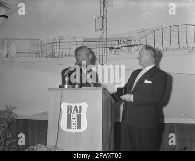 Reception nel vecchio edificio RAI, 6 novembre 1958, ricevimenti, Paesi Bassi, agenzia stampa 20 ° secolo foto, notizie da ricordare, documentario, histo Foto Stock