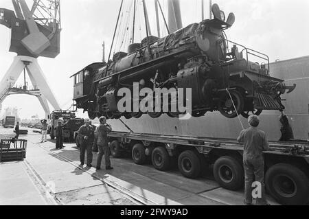 Old Mallet locomotiva a vapore Indonesian state Railways inn Railway Museum (Utrecht); la locomotiva quasi a terra, 23 luglio 1981, locomotivi, T. Foto Stock