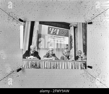 27° Congresso Internazionale di Psicoanalitica a Vienna, da sinistra a destra Van de Leeuw, Dr. Jeanne Lampl-de Groot, Dr. Anna Freud e Dr. Leo Rangell ( Foto Stock