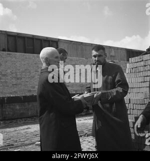 Reportage del campo di internamento sul Levantkade ad Amsterdam. Ora ci sono circa 4200 prigionieri, c'è spazio per 30,000 persone, giugno 1945, collaboratori, prigionieri, campi di internamento, Seconda guerra mondiale, purges, Paesi Bassi, foto agenzia stampa del XX secolo, notizie da ricordare, documentario, fotografia storica 1945-1990, storie visive, Storia umana del XX secolo, che cattura momenti nel tempo Foto Stock