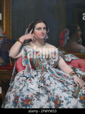 Madame Moitessier del pittore neoclassico francese Jean Auguste Dominique Ingres alla National Gallery di Londra, Regno Unito Foto Stock
