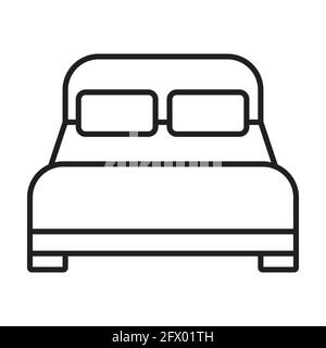 vettore icona profilo letto doppio per grafica, logo, sito web, social media, app mobile, illustrazione dell'interfaccia utente Illustrazione Vettoriale