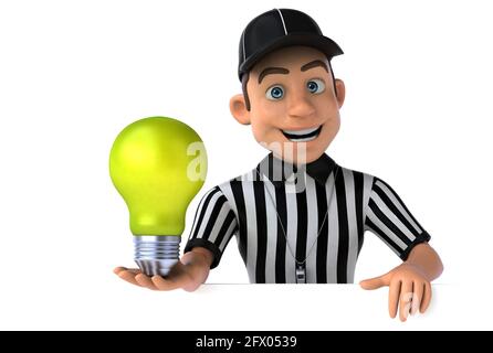 Divertente illustrazione 3D di un arbitro americano Foto Stock