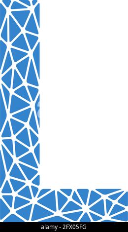 Logo tecnologico moderno della lettera l sotto forma di connessioni digitali, isolato su sfondo bianco. Illustrazione Vettoriale