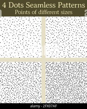 4 motivi senza giunture per Illustrator, realizzati con punti disordinati e irregolari. Illustrazione Vettoriale
