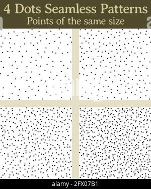 4 motivi senza giunture per Illustrator, realizzati con punti disordinati e irregolari. Illustrazione Vettoriale