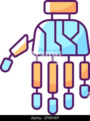 Icona a colori RGB per arti bioniche Illustrazione Vettoriale