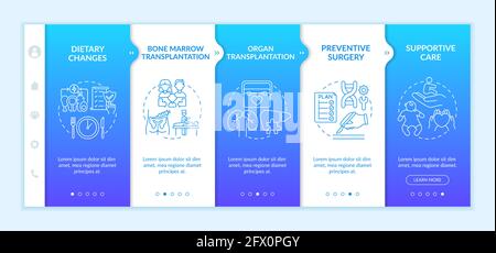 Schema vettoriale di onboarding per il trattamento delle malattie genetiche Illustrazione Vettoriale