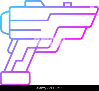 Icona del vettore lineare del gradiente dell'arma laser Illustrazione Vettoriale