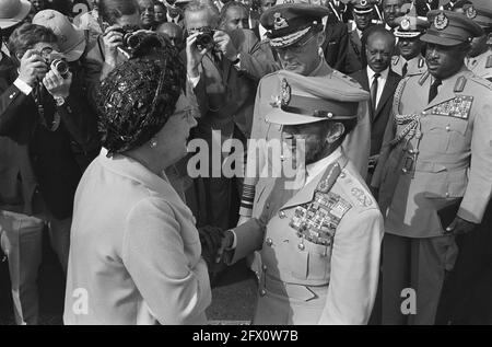 La regina Juliana ha salutato l'imperatore Haile Selassie all'aeroporto di Addis Abeba, 5 febbraio 1969, Farewell, imperatori, queens, aeroporti, Paesi Bassi, foto agenzia stampa del XX secolo, notizie da ricordare, documentario, fotografia storica 1945-1990, storie visive, Storia umana del XX secolo, che cattura momenti nel tempo Foto Stock