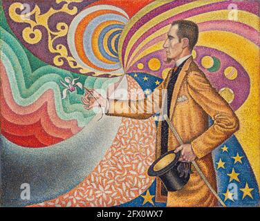 Paul Signac, Opus 217. Contro lo smalto di uno sfondo ritmico con battiti e angoli, toni, e tinte - Ritratto di Mister Felix Feneon nel 1890, Foto Stock