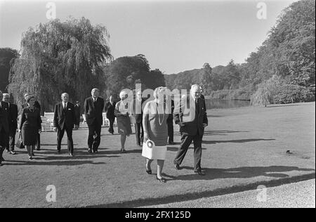 La regina Juliana riceve a Soestdijk Palace la Corte di giustizia delle Comunità europee e dei membri dell'Alto Consiglio dei Paesi Bassi, il 29 settembre 1970, regine, membri, ricevute, I Paesi Bassi, foto agenzia stampa del XX secolo, notizie da ricordare, documentario, fotografia storica 1945-1990, storie visive, Storia umana del XX secolo, che cattura momenti nel tempo Foto Stock