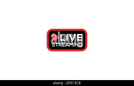 Icona pulsanti di trasmissione video in streaming live immagine vettoriale del logo Illustrazione Vettoriale