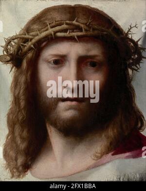 Antonio Allegri alias Correggio, capo del Chist, 1530, olio su tavola, Getty Centre, Los Angeles, California, Stati Uniti. Foto Stock