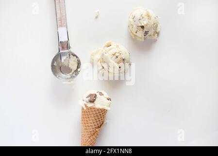 Gelato alla vaniglia e cioccolato Foto Stock