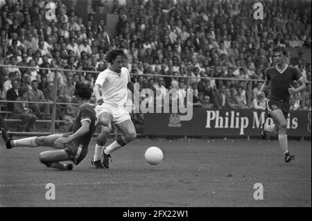 AJAX contro il FC Den Haag, Cruijff in azione, 22 agosto 1971, sport, calcio, I Paesi Bassi, foto agenzia stampa del XX secolo, notizie da ricordare, documentario, fotografia storica 1945-1990, storie visive, Storia umana del XX secolo, che cattura momenti nel tempo Foto Stock