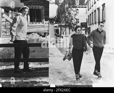 Left Princess Beatrix, Right Princess Josephine Charlotte and Baudouin, 11 febbraio 1959, Paesi Bassi, foto agenzia stampa del XX secolo, notizie da ricordare, documentario, fotografia storica 1945-1990, storie visive, Storia umana del XX secolo, che cattura momenti nel tempo Foto Stock