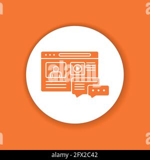 Icona glifo colore blogging. Cartello con le informazioni sui social media. Pittogramma vettore di promozione commerciale. Informazioni sui contenuti di pubblicazione. Pulsante per pagina Web, ap mobile Illustrazione Vettoriale