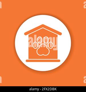 Icona glifo colore hotel animale. Pittogramma per pagina web, app mobile, promo. Elemento di progettazione GUI UI UX. Tratto modificabile. Illustrazione Vettoriale