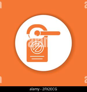 Non disturbare l'icona del glifo del colore del tag. Segnale di servizio dell'hotel. Concetto di relax nel tempo. Pittogramma per pagina web, app mobile, promo. Elemento di progettazione GUI UI UX. Modifica Illustrazione Vettoriale