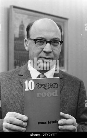 Max Lewin (presidente del nuovo Partito democratico) ha tenuto una conferenza stampa sul libro Ten Against Red scritto da lui, 8 dicembre 1966, PARTITI, libri, Conferenze stampa, presidenti, Paesi Bassi, foto agenzia stampa del XX secolo, notizie da ricordare, documentario, fotografia storica 1945-1990, storie visive, Storia umana del XX secolo, che cattura momenti nel tempo Foto Stock