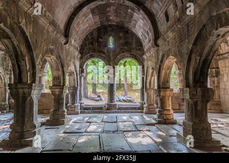 Interno del monastero di Sanahin nel nord Armenia Foto Stock