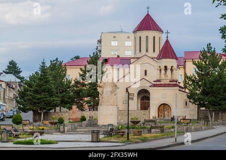 Vista della chiesa di Amaghlba ad Akhaltsikhe, Georgia Foto Stock