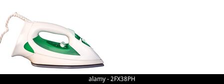 Ferro da stiro isolato su sfondo bianco panoramico Foto Stock
