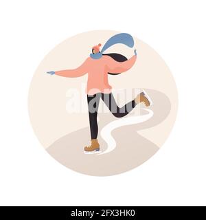 Illustrazione vettoriale del concetto astratto di pattinaggio. Illustrazione Vettoriale