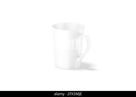 Supporto per mockup in ceramica a forma di campana da 11oz, vista laterale, rendering 3d. Stoviglie vuote in vetro per beva mock up, isolate. Teacup in porcellana trasparente Foto Stock