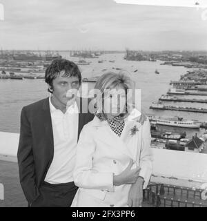 Modesty Blaise film di American Joseph Losey. Riprese ad Amsterdam. Monica Vitti e la controparte Terence Stamp, 12 luglio 1965, attori, attrici, Film, star del cinema, Paesi Bassi, foto dell'agenzia stampa del XX secolo, notizie da ricordare, documentario, fotografia storica 1945-1990, storie visive, Storia umana del XX secolo, che cattura momenti nel tempo Foto Stock