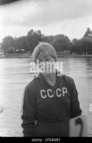 Campionato europeo di canottaggio 1966, Russian skiffeuse Constantinova, 26 agosto 1966, Campionati di canottaggio, Skiffeuses, Paesi Bassi, foto agenzia stampa del XX secolo, notizie da ricordare, documentario, fotografia storica 1945-1990, storie visive, Storia umana del XX secolo, che cattura momenti nel tempo Foto Stock