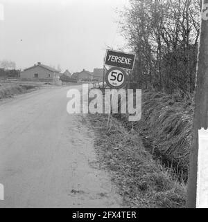 I coltivatori ex-estari di Yerseke introducano i primi funghi, segno comunale di confine Yerseke, 19 febbraio 1964, CHAMPIGNONS, Paesi Bassi, foto agenzia stampa del xx secolo, notizie da ricordare, documentario, fotografia storica 1945-1990, storie visive, Storia umana del XX secolo, che cattura momenti nel tempo Foto Stock